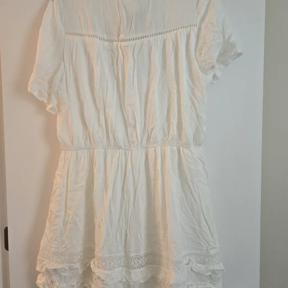 Elegant White Starling Reine Gauzy Ruffle Dress Sz 18 - Picture 5 of 7